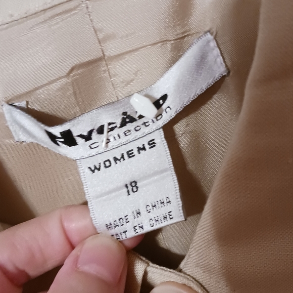 NYGARD Collection Linen Blend Beige Lightweight Blazer Ladies Plus Size 18 - Picture 3 of 5